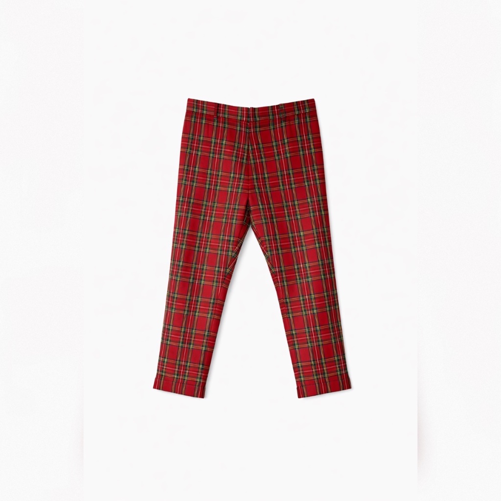 Dsquared2 Dennis Fit Plaid Tartan Trouser Red "Nwt"